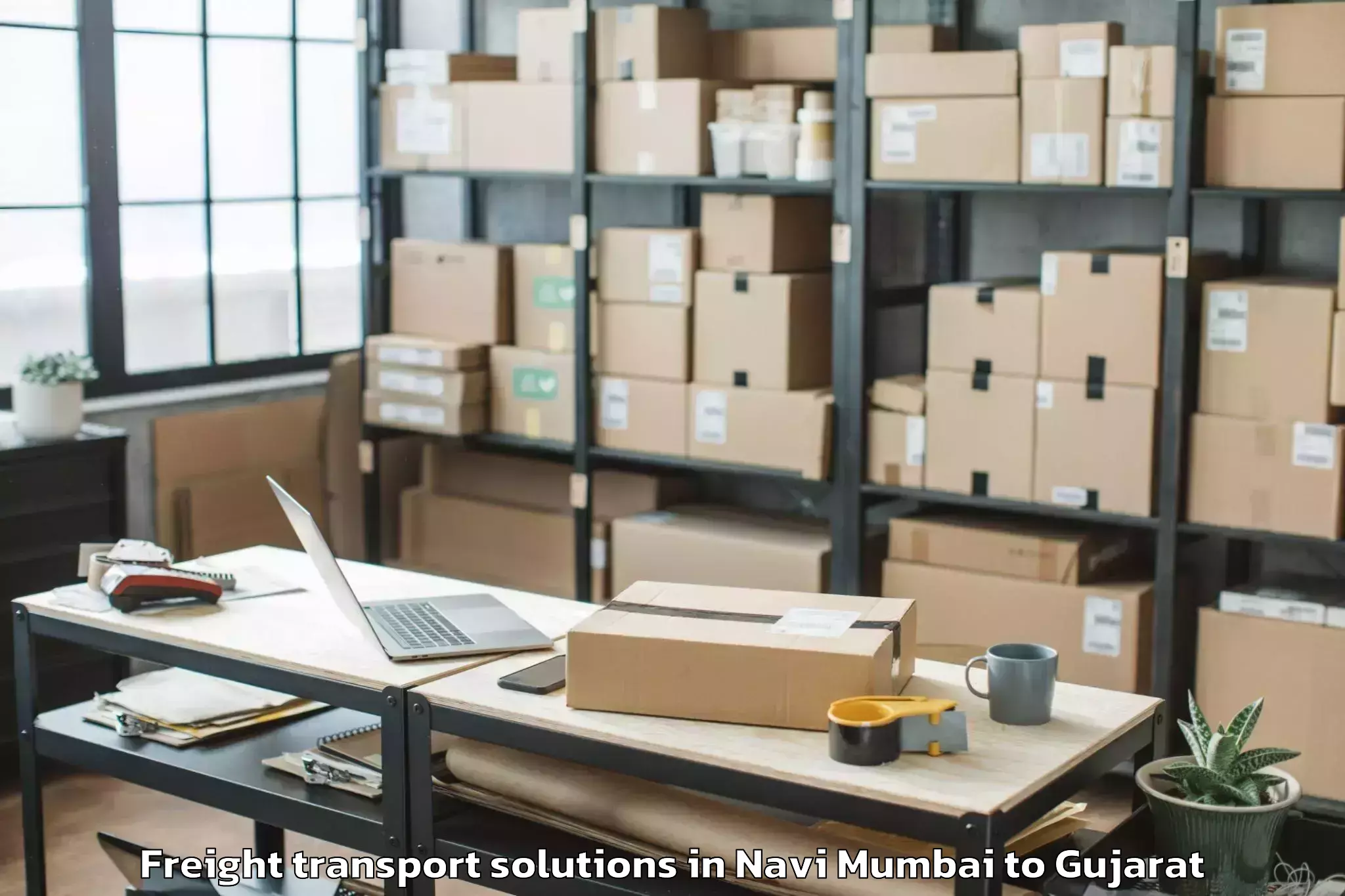 Book Navi Mumbai to Limbdi Freight Transport Solutions Online